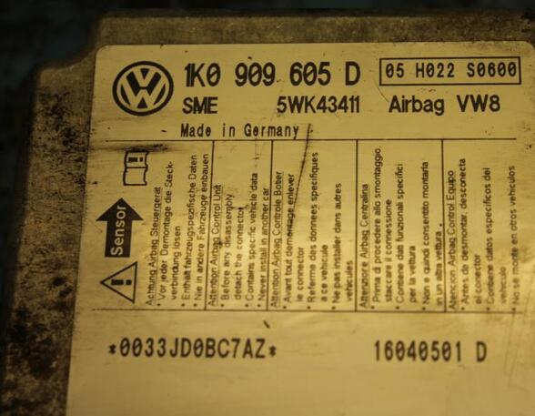 Regeleenheid airbag VW Golf V (1K1), VW Golf VI (5K1)