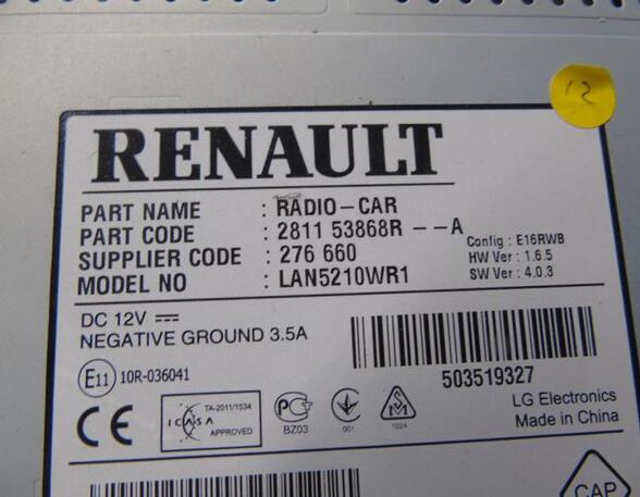 Navigation System RENAULT Captur I (H5, J5), RENAULT Clio IV (BH), RENAULT Clio III (BR0/1, CR0/1)