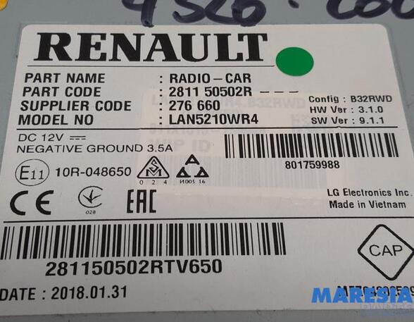 Radio RENAULT CLIO IV Grandtour (KH_), RENAULT CAPTUR I (J5_, H5_), RENAULT CLIO IV (BH_)