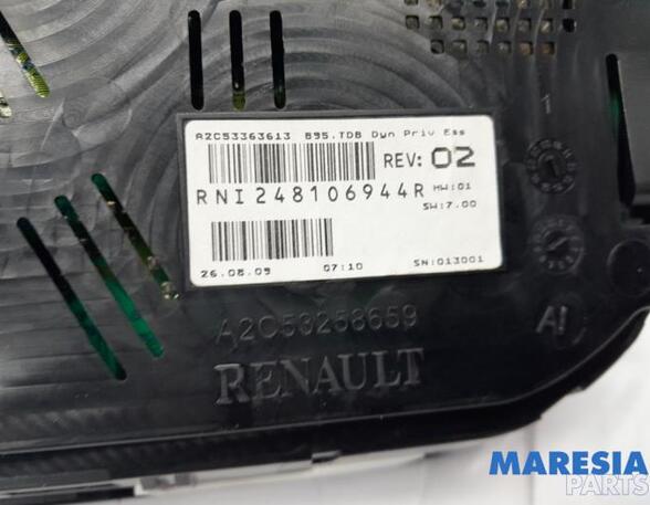 248106944R Instrumentenkombination RENAULT Megane III Schrägheck (Z) P20267467