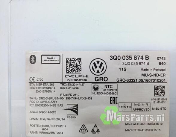 Control unit VW PASSAT B8 Variant (3G5, CB5), VW PASSAT ALLTRACK B8 Variant (3G5, CB5)