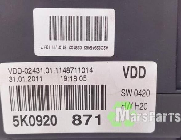 Tachometer (Revolution Counter) VW GOLF V (1K1), VW GOLF VI (5K1), VW GOLF VAN VI Variant (AJ5), VW GOLF VI Van (5K1_)