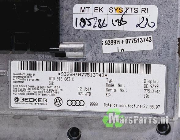 Monitor Navigationssystem Audi A5 8T 8T0919603C P20809336