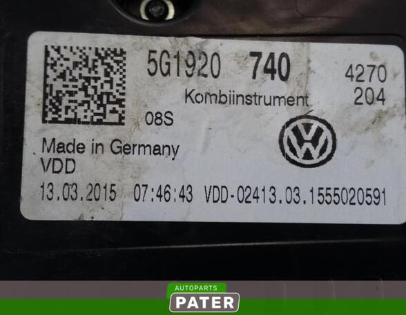 Toerenteller VW GOLF VII (5G1, BQ1, BE1, BE2)