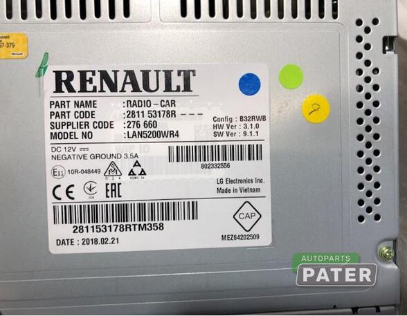 Navigation System RENAULT CAPTUR I (J5_, H5_), RENAULT CLIO IV (BH_)