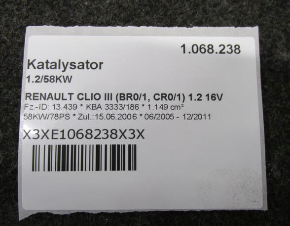 Katalysator RENAULT CLIO III (BR0/1, CR0/1)