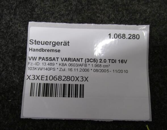 Steuergerät Brems-/Fahrdynamik Handbremse VW PASSAT VARIANT (3C5) 2.0 TDI 16V 103 KW