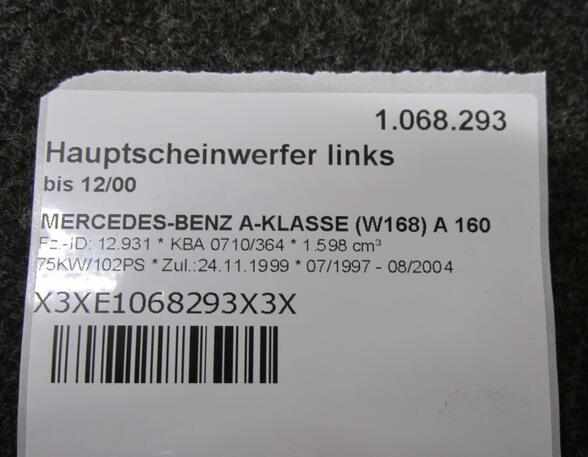 Koplamp MERCEDES-BENZ A-CLASS (W168)