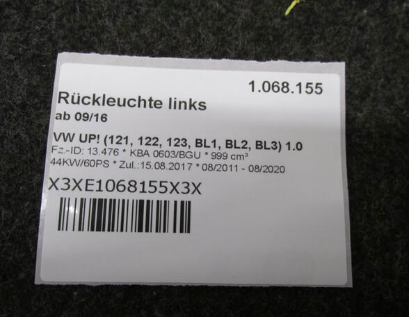 Rückleuchte links ab 09/16 VW UP! (121  122  123  BL1  BL2  BL3) 1.0 44 KW