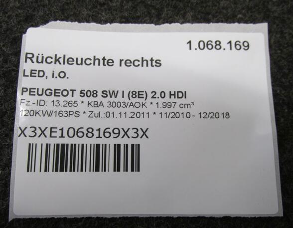 Achterlicht PEUGEOT 508 SW I (8E_)