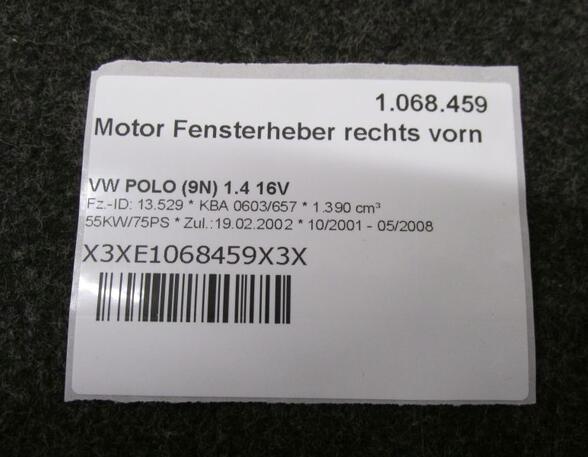 Motor Fensterheber rechts vorn  VW POLO (9N) 1.4 16V 55 KW