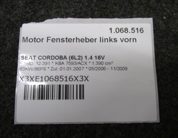 Motor Fensterheber links vorn  SEAT CORDOBA (6L2) 1.4 16V 63 KW