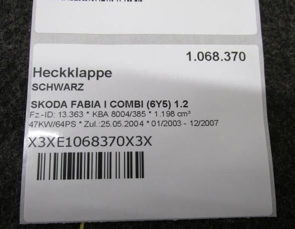 Kofferruimteklep SKODA FABIA I Combi (6Y5)