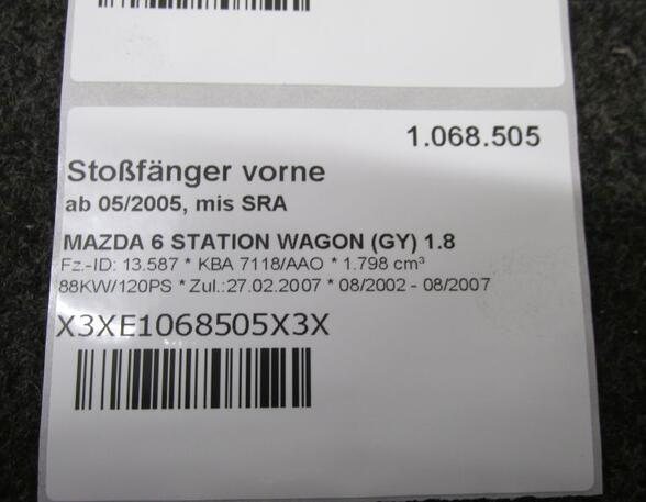 Stoßfänger vorne ab 05/2005  mis SRA MAZDA 6 STATION WAGON (GY) 1.8 88 KW