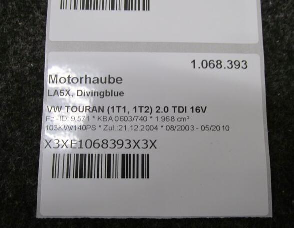 Motorkap VW TOURAN (1T1, 1T2)