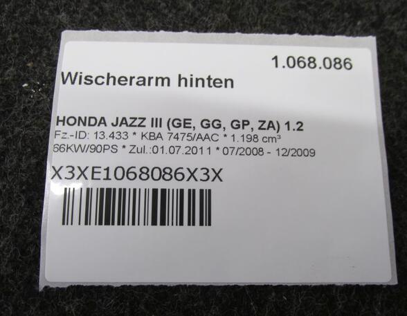 Wischerarm hinten  HONDA JAZZ III (GE  GG  GP  ZA) 1.2 66 KW