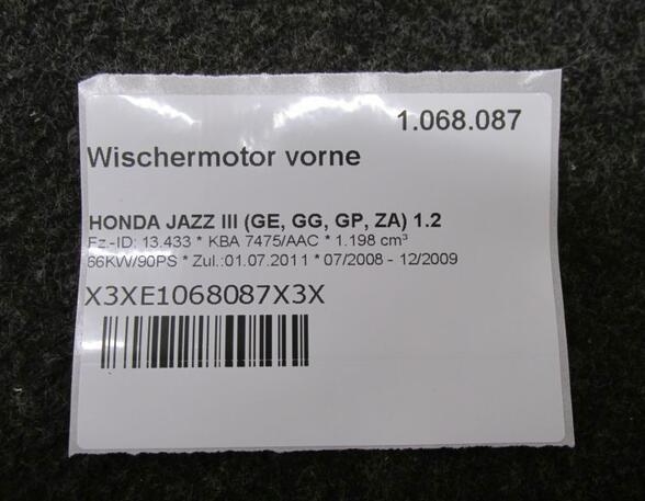 Wiper Motor HONDA JAZZ III (GE_, GG_, GP_, ZA_)