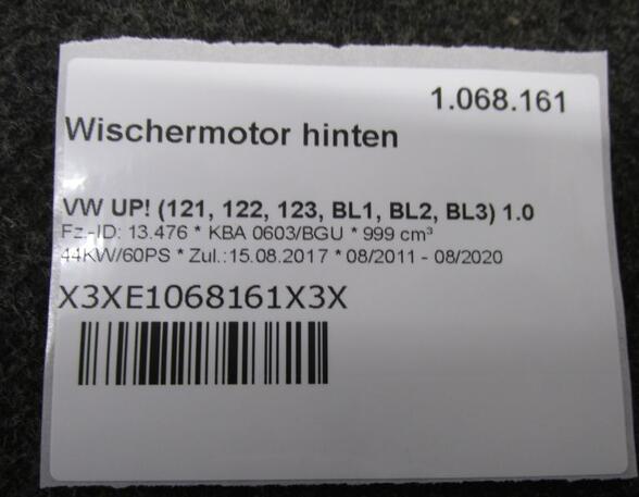 Ruitenwissermotor VW UP! (121, 122, BL1, BL2, BL3, 123)