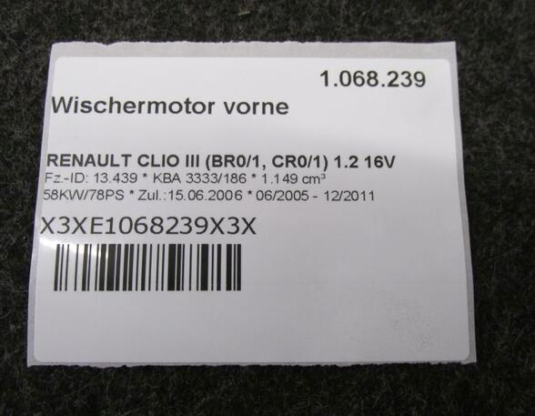 Ruitenwissermotor RENAULT CLIO III (BR0/1, CR0/1)