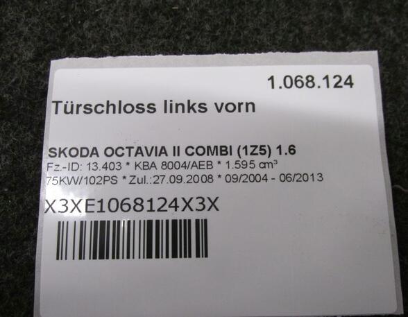 Door Lock SKODA OCTAVIA II Combi (1Z5)