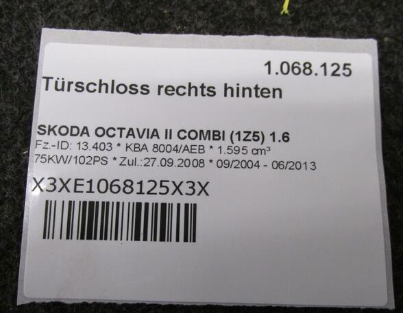 Door Lock SKODA OCTAVIA II Combi (1Z5)