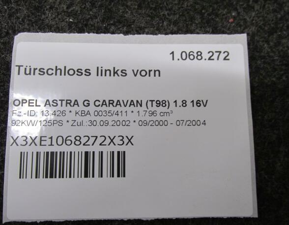 Door Lock OPEL ASTRA G Estate (T98)