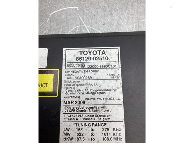 CD-Radio Toyota Auris E15 8612002510 P20454286