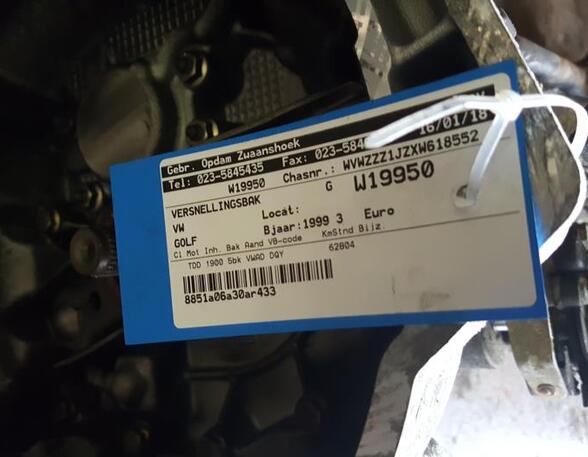 Manual Transmission VW GOLF IV (1J1)