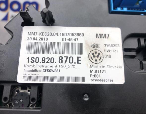 Toerenteller VW UP! (121, 122, BL1, BL2, BL3, 123), VW LOAD UP (121, 122, BL1, BL2)