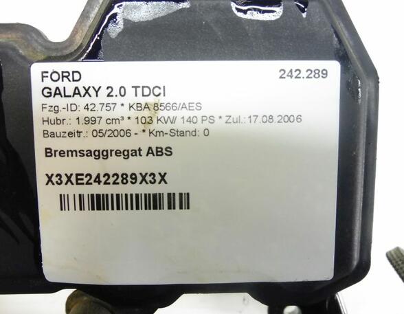 Abs Hydraulic Unit FORD Galaxy (WA6), FORD S-Max (WA6)