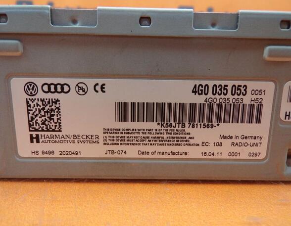 Control unit AUDI A4 Avant (8K5, B8), AUDI A5 Sportback (8TA)