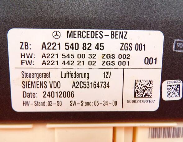 Steuergerät Luftfederung  MERCEDES-BENZ S-KLASSE (W221) S 320 CDI L LANG 173 KW