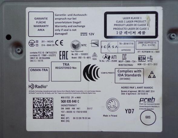 Navigation System SKODA OCTAVIA III Combi (5E5, 5E6)