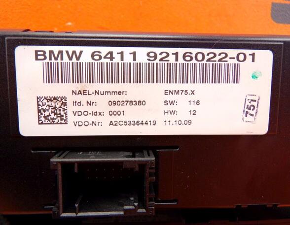 Bedienelement  Klimaanlage HEIZUNG   SCHALTER : START-STOP BMW 1 (E87) 116D LCI 85 KW