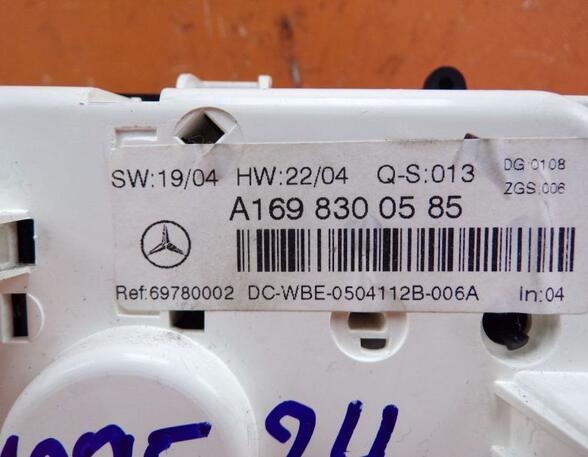 Air Conditioning Control Unit MERCEDES-BENZ A-CLASS (W169)