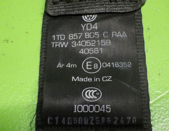 Safety Belts VW Touran (1T1, 1T2)