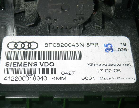 Air Conditioning Control Unit AUDI A3 (8P1), AUDI A3 Sportback (8PA)