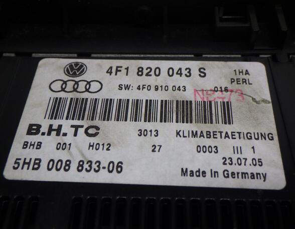 Air Conditioning Control Unit AUDI A6 Avant (4F5, C6)