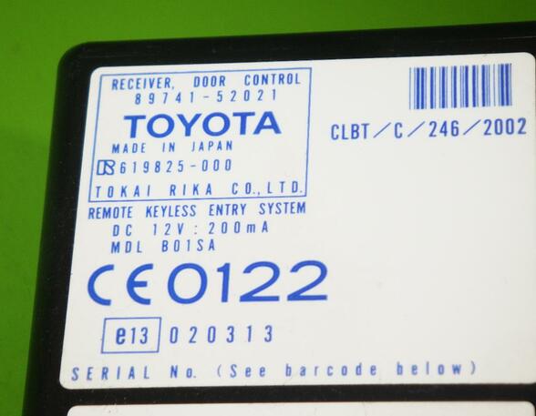 Central Locking System Control Unit TOYOTA Yaris Verso (P2), TOYOTA Yaris (NCP1, NLP1, SCP1)