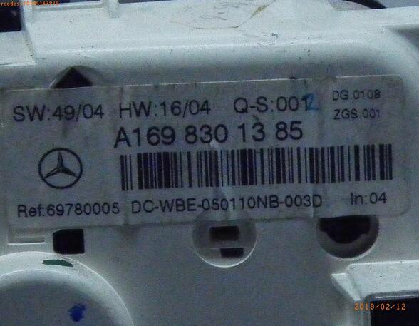 Heating & Ventilation Control Assembly MERCEDES-BENZ A-KLASSE (W169)