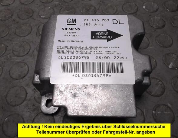 Regeleenheid airbag OPEL ASTRA G Hatchback (T98)