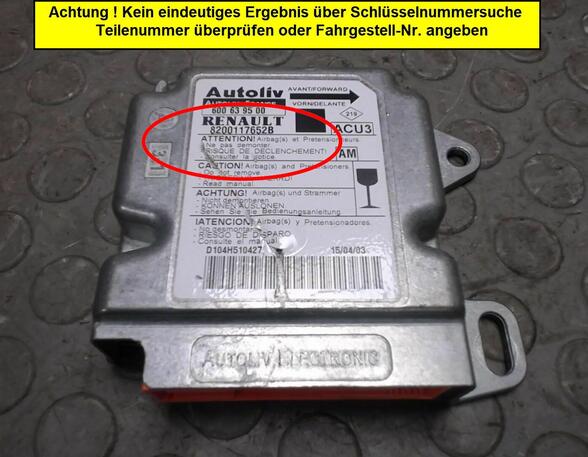 Control unit for Airbag RENAULT MEGANE Scenic (JA0/1_), RENAULT SCÉNIC I MPV (JA0/1_, FA0_)