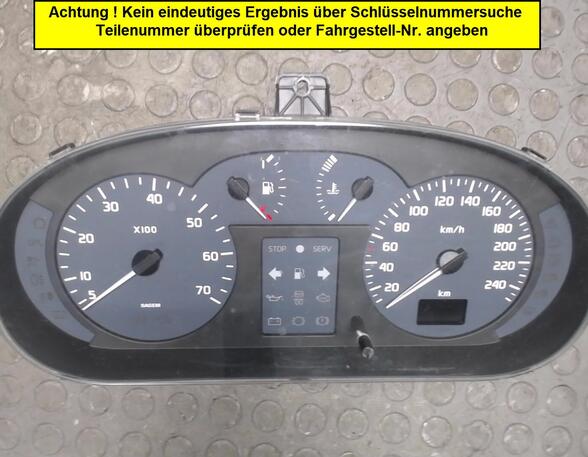 Instrument Cluster RENAULT MEGANE Scenic (JA0/1_), RENAULT SCÉNIC I MPV (JA0/1_, FA0_)