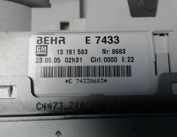 Air Conditioning Control Unit OPEL Meriva (--)