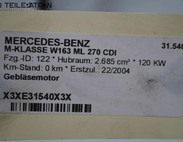 Deckel Sicherungskasten  MERCEDES-BENZ W163 ML 270 CDI 120 KW
