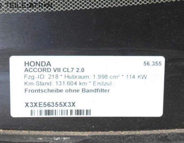 Heckscheibe Scheibe hinten  HONDA ACCORD VII CL7 2.0 114 KW