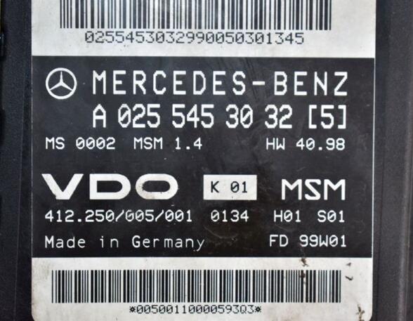 Steuergerät Motor  MERCEDES-BENZ A-KLASSE (W168) A 170 CDI 70 KW