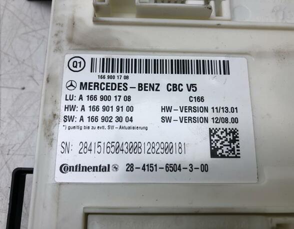 P18512202 Steuergerät Bordnetz (BCM/BDC) MERCEDES-BENZ M-Klasse (W166) 166900170