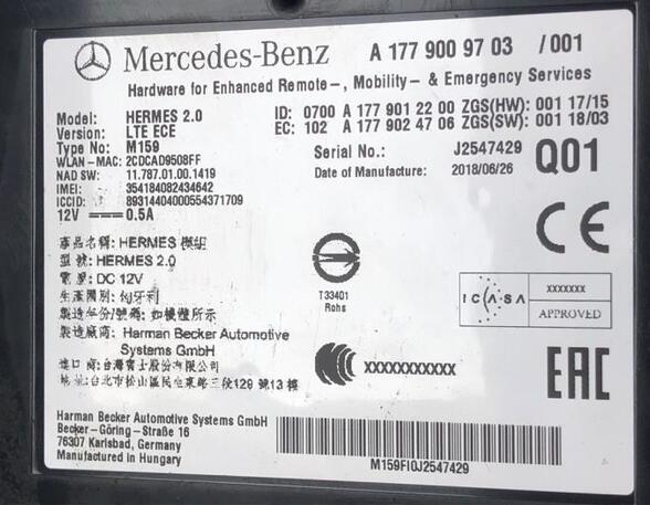 Control unit MERCEDES-BENZ A-CLASS (W177), MERCEDES-BENZ A-CLASS Saloon (V177)