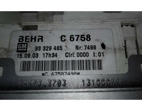 Heizungsbetätigung (Konsole) Opel Meriva A  93329465 P14165060